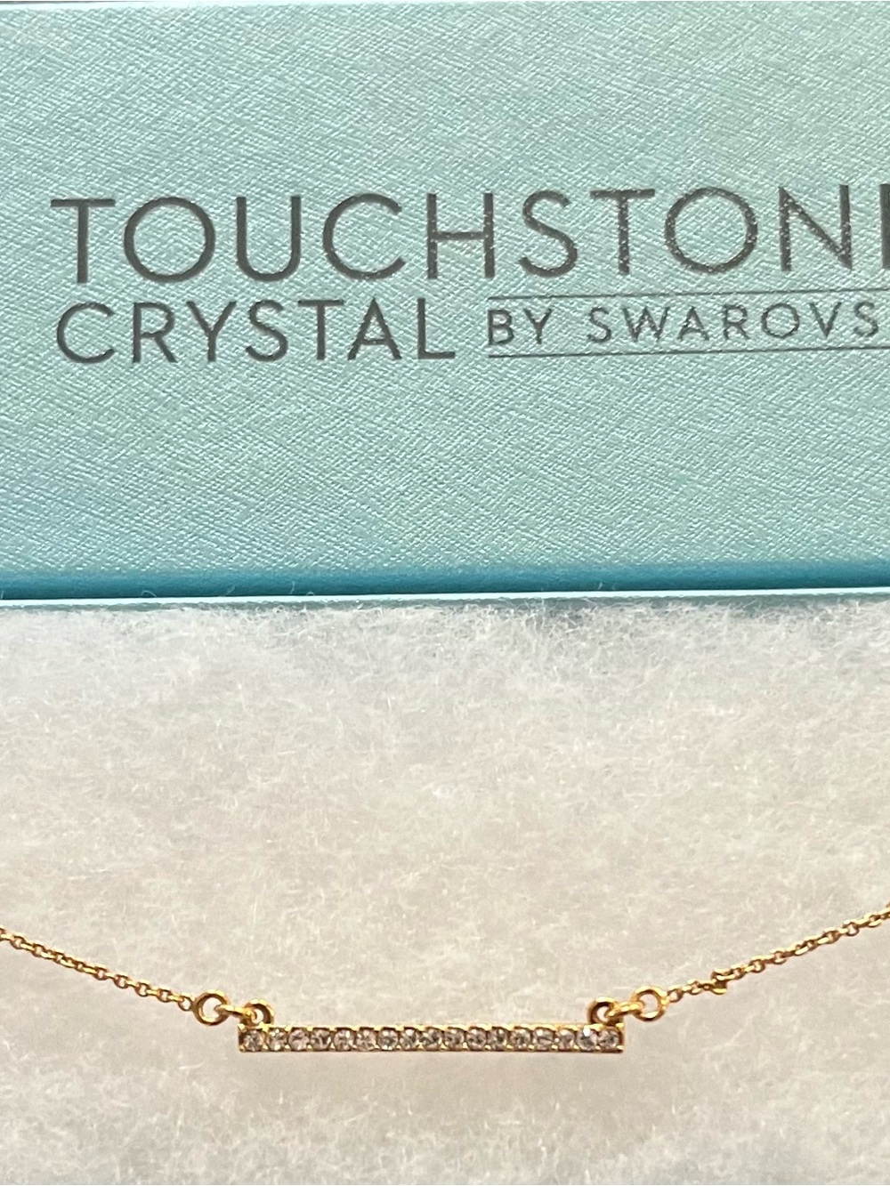 Touchstone Crystal Gold Bar Necklace